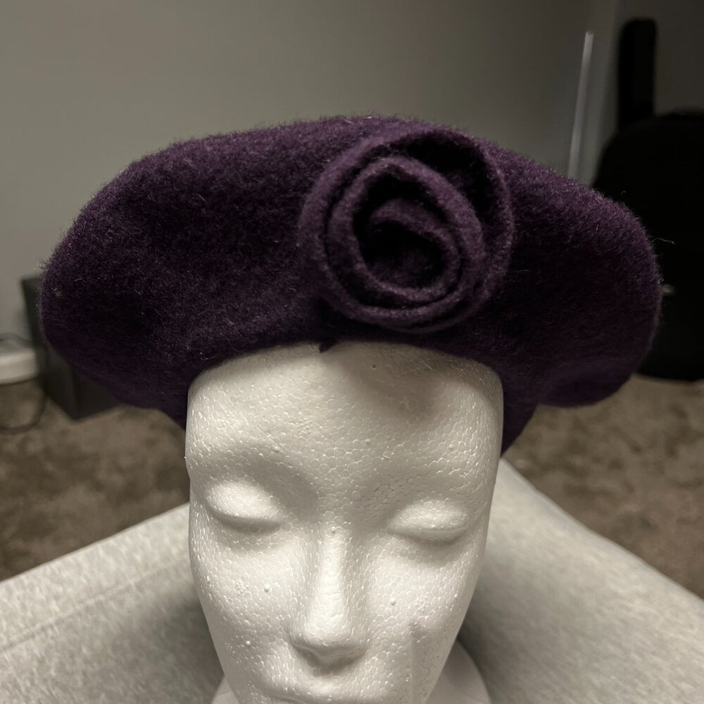 Cynthia Rowley purple Wool Beret